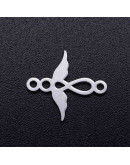 Angel. Acero inoxidable. Color plateado. 15x14x1 milímetros 1,5 mm perforación. 1 unidad