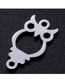 Búho Acero inoxidable Color plateado 16x9x1 milímetros 1,2 mm perforación 1 unidad