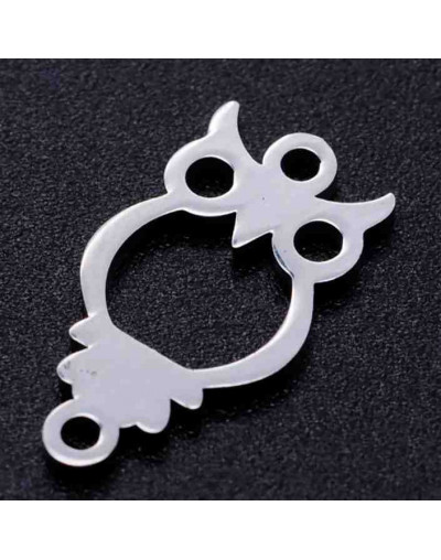 Búho Acero inoxidable Color plateado 16x9x1 milímetros 1,2 mm perforación 1 unidad