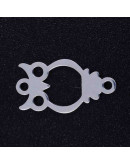 Búho Acero inoxidable Color plateado 16x9x1 milímetros 1,2 mm perforación 1 unidad