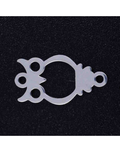Búho Acero inoxidable Color plateado 16x9x1 milímetros 1,2 mm perforación 1 unidad