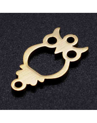 Búho Acero inoxidable Color dorado 16x9x1 milímetros 1,2 mm perforación 1 unidad