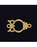 Búho Acero inoxidable Color dorado 16x9x1 milímetros 1,2 mm perforación 1 unidad