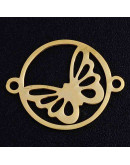 Mariposa Acero inoxidable Color dorado 19x15x1 milímetros 1,4 mm perforación 1 unidad Mariposa Acero inoxidable Color dorado 19x15x1 milímetros 1,4 mm perforación 1 unidad