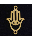 Mano Fátima Acero inoxidable Color dorado 19x12x1 milímetros 1,4 mm perforación 1 unidad