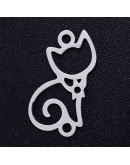 Gato Acero inoxidable Color plateado 16x9x1 milímetros 1,4 mm perforación 1 unidad