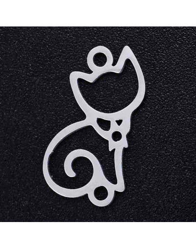 Gato Acero inoxidable Color plateado 16x9x1 milímetros 1,4 mm perforación 1 unidad