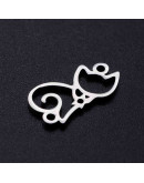 Gato Acero inoxidable Color plateado 16x9x1 milímetros 1,4 mm perforación 1 unidad