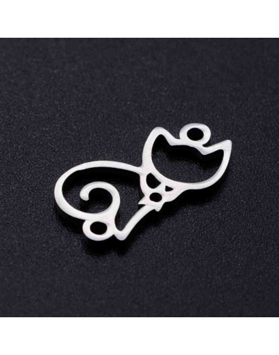 Gato Acero inoxidable Color plateado 16x9x1 milímetros 1,4 mm perforación 1 unidad