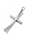 Cruz. Acero inoxidable. Color plateado 49x22x2,5 milímetros. 3 mm perforación. 1 unidad.