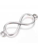 Enlace Infinito. Aleación. Color plata antigua. 31x10 milímetros. 10 unidades
