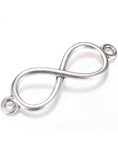 Enlace Infinito. Aleación. Color plata antigua. 31x10 milímetros. 10 unidades