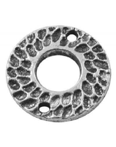 Enlace. Aleación. Color plata antigua. 17 milímetros. 1,5 mm perforación. 10 unidades