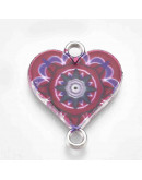 Corazones. Aleación de cobre y esmalte. 20x16 milímetros. 4 unidades