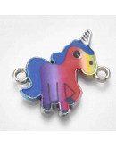 Unicornios. Aleación de cobre y esmalte. 22x23 milímetros. 4 unidades