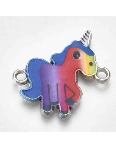 Unicornios. Aleación de cobre y esmalte. 22x23 milímetros. 4 unidades