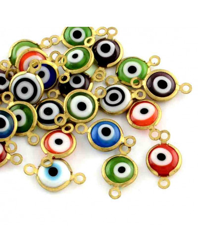 Ojo turco en bronce. Aleación de cobre. 17 milímetros 1,5 mm perforación. 4 unidades