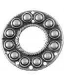 Enlace. Aleación. Color plata antigua. 50 mm diámetro. 2 unidades