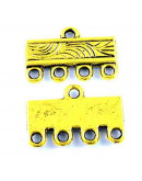 Enlace. Aleación. Color oro antiguo. 15x10 milímetros. 10 unidades