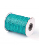 Cordón de poliester encerado. Piel de Serpiente. Color DARK TURQUOISE. 1 mm grosor. 80 metros cono.