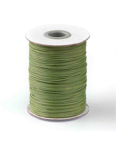 Cordón de poliester encerado. Piel de Serpiente. Color OLIVE DRAB. 1 mm grosor. 80 metros cono. Cordón de poliester encerado. Piel de Serpiente. Color OLIVE DRAB. 1 mm grosor. 80 metros cono.