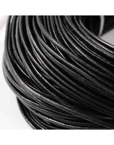 Cuero natural Negro 3 milímetros grosor 2 metros