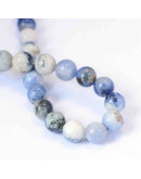 Sodalita. 08 milímetros diámetro. 1 mm perforación. 45 unidades hilo (aproximado).