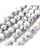 Howlite sintético. Blanco. 08 mm diámetro. 1 mm perforeación. 50 unidades hilo (aproximado) Howlite sintético. Blanco. 08 mm diámetro. 1 mm perforeación. 50 unidades hilo (aproximado)