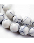 Howlite sintético. Blanco. 08 mm diámetro. 1 mm perforeación. 50 unidades hilo (aproximado) Howlite sintético. Blanco. 08 mm diámetro. 1 mm perforeación. 50 unidades hilo (aproximado)