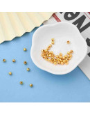 Esfera. Aleación de cobre. Color dorado. 4 mm diámetro. 1,5 mm perforación. 100 unidades aprox.