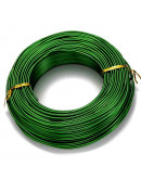 Aluminio. Alambre redondo. Calibre 12 (2 milímetros diámetro). Color verde. 5 metros.