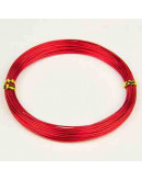 Aluminio. Alambre redondo. Calibre 12 (2 milímetros diámetro). Color rojo. 5 metros.