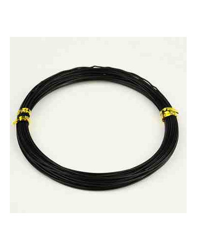 Aluminio. Alambre redondo. Calibre 18 (1 milímetro diámetro). Color negro. 10 metros.