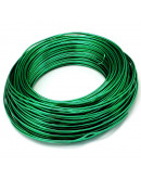 Aluminio. Alambre redondo. Calibre 18 (1 milímetro diámetro). Color verde. 10 metros.