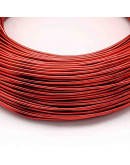 Aluminio. Alambre redondo. Calibre 18 (1 milímetro diámetro). Color rojo. 10 metros.