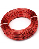 Aluminio. Alambre redondo. Calibre 18 (1 milímetro diámetro). Color rojo. 10 metros.