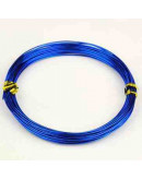 Aluminio. Alambre redondo. Calibre 18 (1 milímetro diámetro). Color azul. 10 metros.