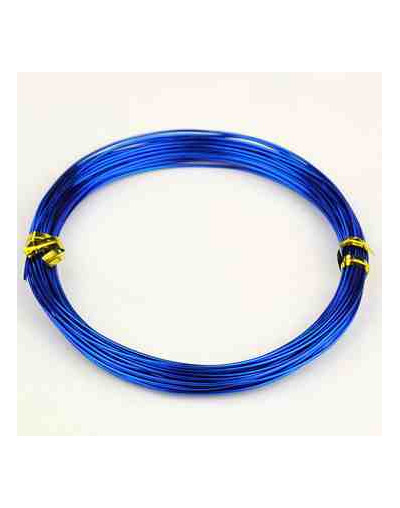Aluminio. Alambre redondo. Calibre 18 (1 milímetro diámetro). Color azul. 10 metros.