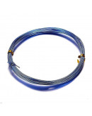 Aluminio. Alambre redondo. Calibre 18 (1 milímetro diámetro). Color celeste. 10 metros.