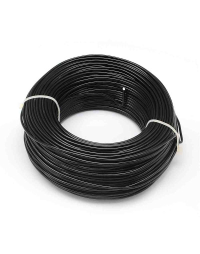 Aluminio. Alambre redondo. Calibre 20 (0,80 milímetros diámetro). Color negro. 5 metros.