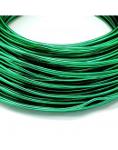 Aluminio. Alambre redondo. Calibre 20 (0,80 milímetros diámetro). Color verde. 5 metros.