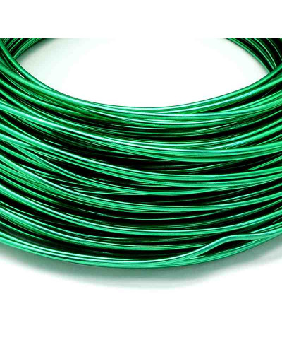 Aluminio. Alambre redondo. Calibre 20 (0,80 milímetros diámetro). Color verde. 5 metros.