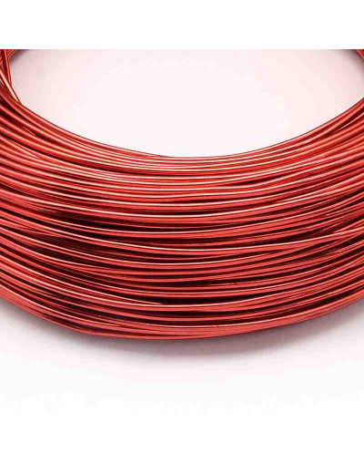 Aluminio. Alambre redondo. Calibre 20 (0,80 milímetros diámetro). Color rojo. 5 metros.