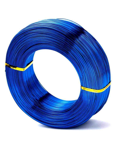 Aluminio. Alambre redondo. Calibre 20 (0,80 milímetros diámetro). Color azul. 5 metros.