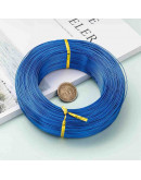Aluminio. Alambre redondo. Calibre 20 (0,80 milímetros diámetro). Color azul. 5 metros.