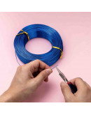 Aluminio. Alambre redondo. Calibre 20 (0,80 milímetros diámetro). Color azul. 5 metros.