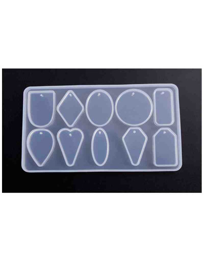Moldes de silicona. Para resina. 10 formas diferentes. 169x93 mm. Figuras de 37 mm. 1 unidad.