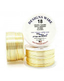 Designs Wire. Dorado 18k.Tipo Redondo. Calibre 18 (1 mm).Temple suave. 10 yardas.
