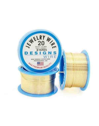 Designs Wire. Dorado 18k.Tipo Redondo. Calibre 20 (0,81mm).Temple suave. 13 yardas.