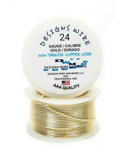Designs Wire. Dorado 18k.Tipo Redondo. Calibre 24 (0,51 mm).Temple suave. 30 yardas.